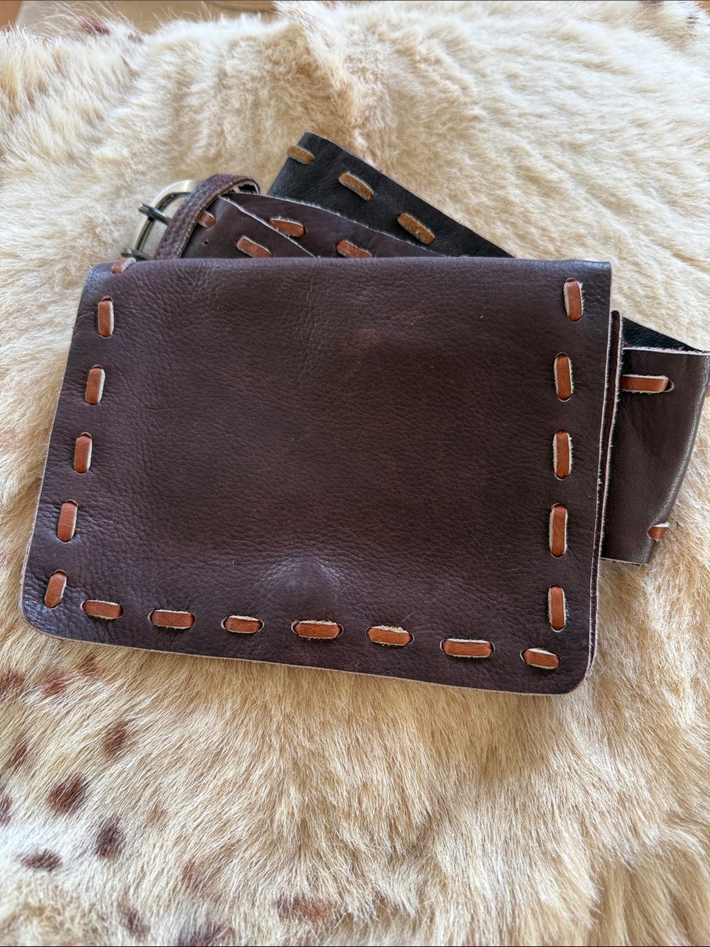 Distressed Leather Belt Boho Festival Fanny Pack